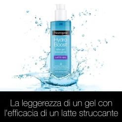 Neutrogena Hydro Boost Latte Detergente Gel con Acido Ialuronico Struccante e Idratante 200ml