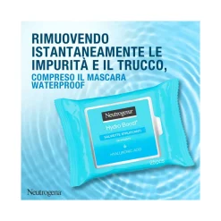 Neutrogena Hydro Boost Salviette Struccanti e Idratanti con Acido Ialuronico 25 pezzi
