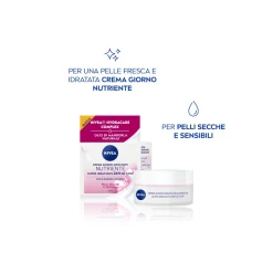 Nivea Crema Giorno Nutriente 24h Idratazione Spf15 Per Viso Idratante Pelle Secca 50ml