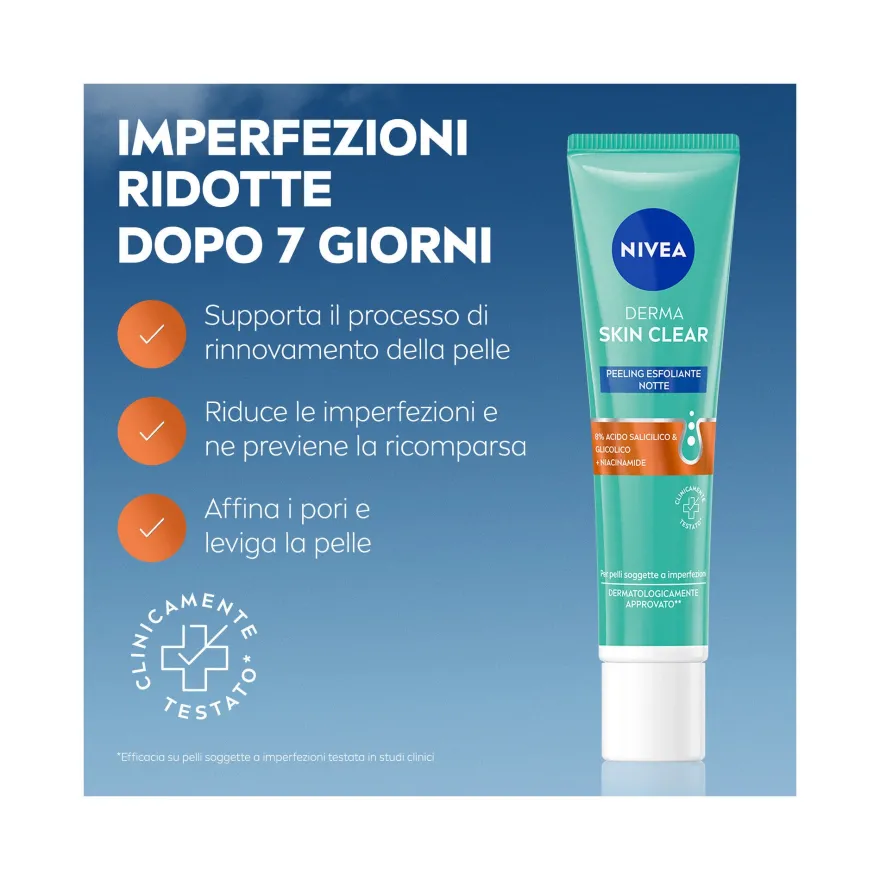 Nivea Derma Skin Clear Peeling Anti-imperfezioni Esfoliante Viso Per La Cura Della Pelle 40ml