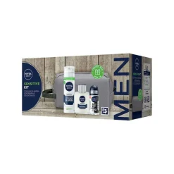 Nivea Men Sensitive Cofanetto Schiuma 200ml + Balsamo 100ml + Deo 50ml + Travel Bag