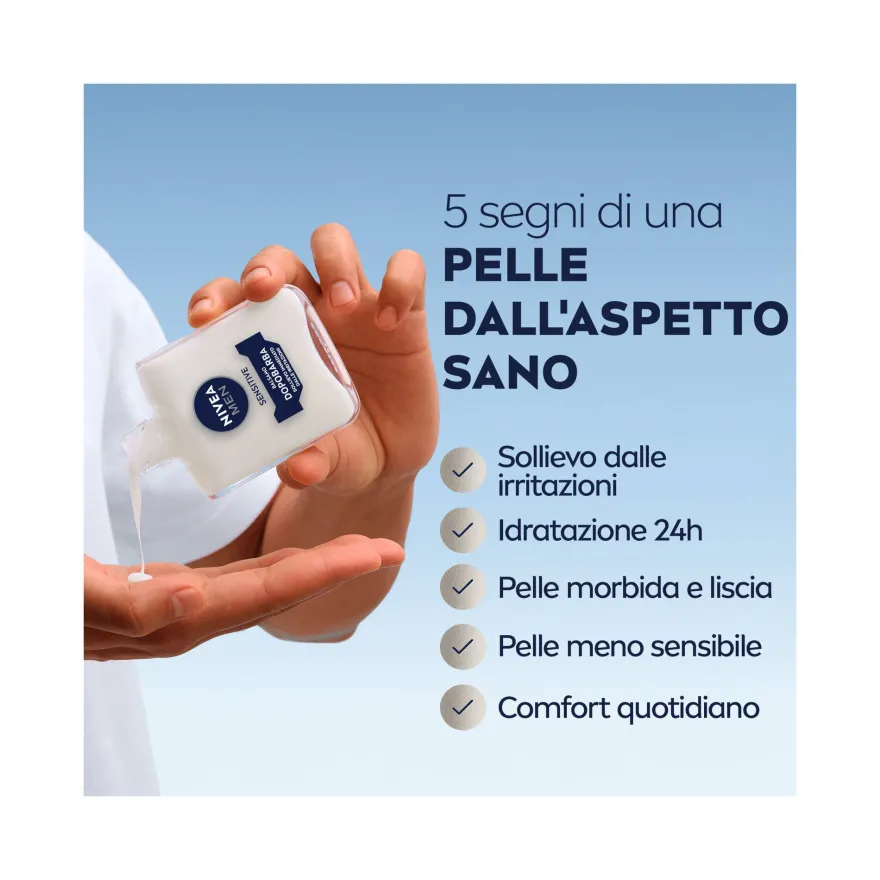 Nivea Men Sensitive Cofanetto Schiuma 200ml + Balsamo 100ml + Deo 50ml + Travel Bag