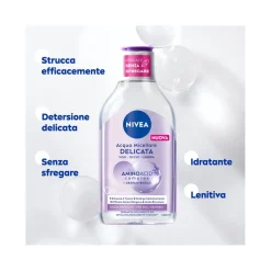Nivea Micellair 5in1 Acqua Micellare Delicata Detergente Viso E Occhi Struccante Lenitivo 400ml