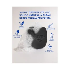Nivea Naturally Clean Scrub Viso Solido Pulizia Profonda Scrub Detergente Viso Solido 75g