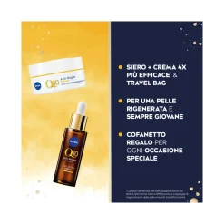 Nivea Routine Q10 Cofanetto Crema Viso 50ml + Siero Viso 30ml + Travel Bag
