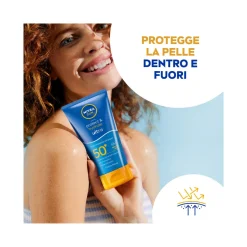 Nivea Sun Latte Solare Protect & Hydrate Ultra Fp50+ Crema Solare Resistente All'Acqua 200ml