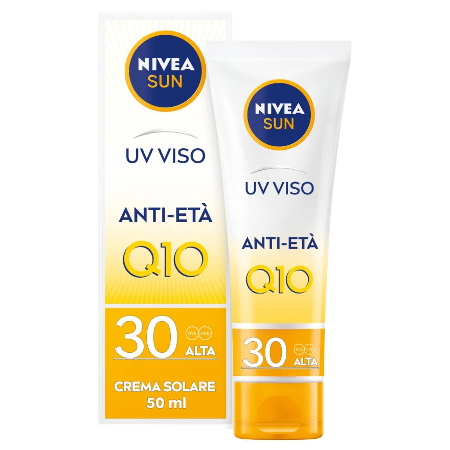 Nivea Sun Uv Viso Anti-età Fp30 Crema Solare Viso Antirughe E Antimacchie Con Coenzima Q10 50ml