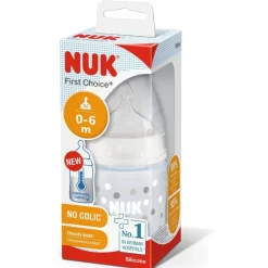 Nuk First Choice Biberon Con Temperature Control Tettarella Silicone 0-6 Mesi 1 Pezzo