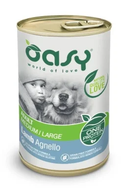 Oasy Cibo Umido Agnello Per Cani Adulti Taglia Media/Grande 400g