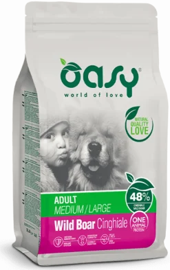 Oasy Dry Monoproteico Crocchette Al Cinghiale Per Cani Taglia Media/Grande Sacco 12kg