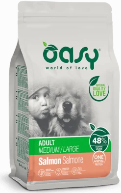 Oasy Dry Monoproteico Crocchette Al Salmone Per Cani Taglia Media/Grande Sacco 12kg