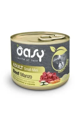Oasy Grain Free Cibo Umido Manzo Per Cani Adulti Taglia Small/Mini 200g