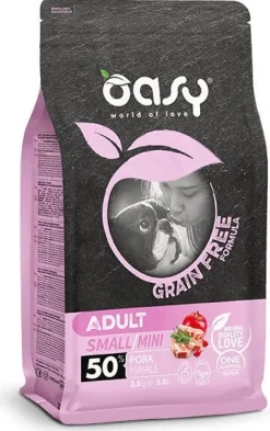 Oasy Grain Free Formula Cibo Secco Maiale Per Cani Adulti Taglia Piccola 2,5kg