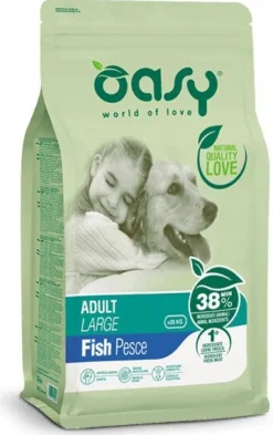 Oasy Lifestage Adult Large con Pesce Cibo Secco Per Cani 12Kg
