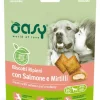Oasy Snack per Cani Biscotti Ripieni con Salmone e Mirtilli Rossi 80g