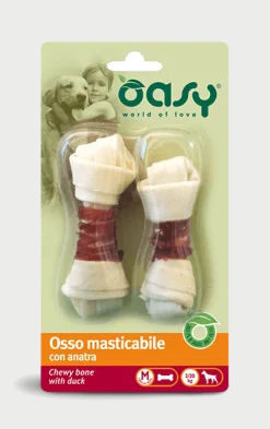 Oasy Snack per Cani Osso Masticabile con Anatra Taglia M 54g