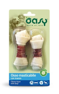 Oasy Snack per Cani Osso Masticabile con Manzo Taglia M 54g