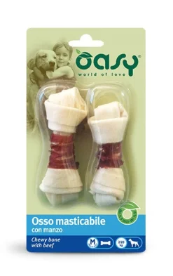 Oasy Snack per Cani Osso Masticabile con Manzo Taglia M 54g