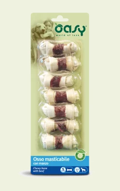 Oasy Snack per Cani Osso Masticabile con Manzo Taglia S 85g