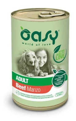 Oasy Wet Dog Lifestage Patè Manzo Cibo Umido Cani Adulti Lattina 400g