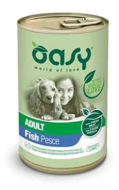 Oasy Wet Dog Lifestage Patè Pesce Cibo Umido Cani Adulti Lattina 400g