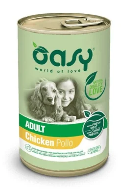 Oasy Wet Dog Lifestage Patè Pollo Cibo Umido Cani Adulti Lattina 400g