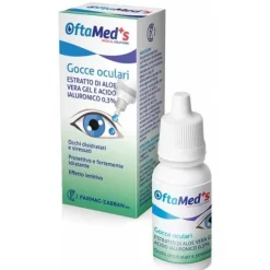 Oftamed's Gocce Oculari Occhi Disidratati/Stressati Aloe Vera Gel/Acido Ialuronico 0.3% 10ml
