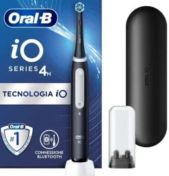 Oralb io 4 Nero Spazzolino Elettrico + Travel Case + Porta Refill