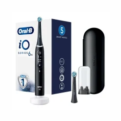 Oral-B iO6 Spazzolino Elettrico Ricaricabile Nero Con Custodia Da Viaggio