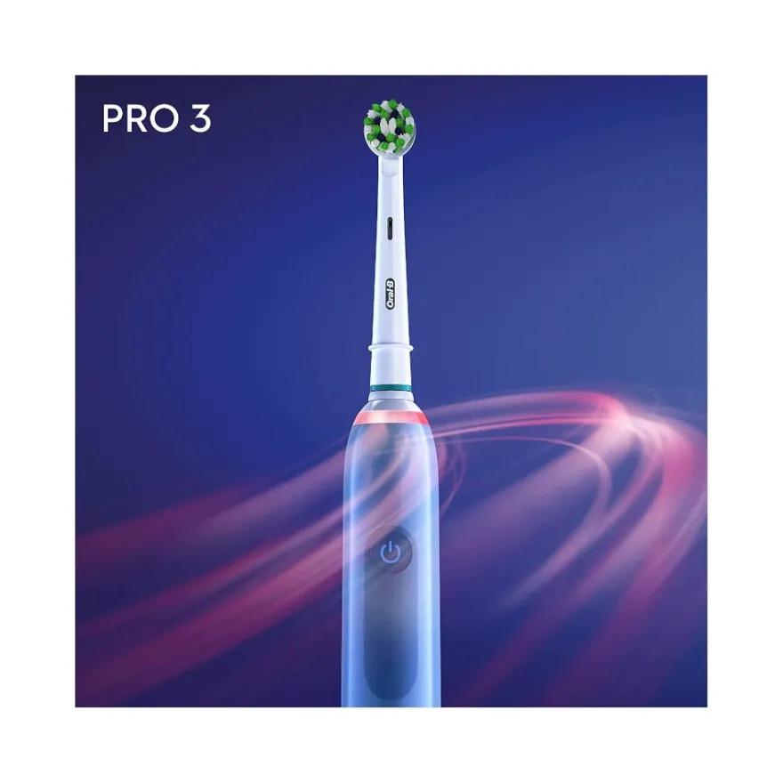 Oral-B Pro 3 Blue Crossaction Spazzolino Elettrico Con Sensore Di Pressione Dello Spazzolamento + 1 Testina