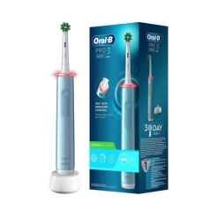 Oral-B Pro 3 Blue Crossaction Spazzolino Elettrico Con Sensore Di Pressione Dello Spazzolamento + 1 Testina