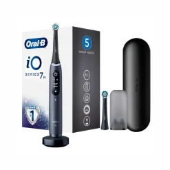 Oral-B Spazzolino Elettrico Ricaricabile iO 7S Nero, 2 Testine, 1 Custodia Da Viaggio, 1 Spazzolino