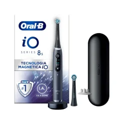 Oral-B Spazzolino Elettrico Ricaricabile iO 8S Nero, 2 Testine, 1 Custodia Da Viaggio, 1 Spazzolino