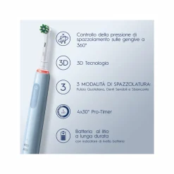 Oral-B Spazzolino Elettrico Ricaricabile Pro Series 3 Blu + 2 Testine