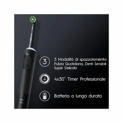 Oral-B Spazzolino Elettrico Ricaricabile Vitality Pro Nero, 1 Testina, 1 Spazzolino