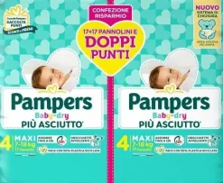 Pampers Baby Dry Pannolino Duo Maxi 34 Pezzi 7-18 Kg Taglia 4
