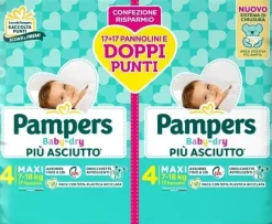 Pampers Baby Dry Pannolino Duo Maxi 34 Pezzi 7-18 Kg Taglia 4
