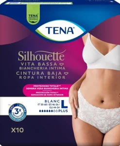 Pannolone a Mutandina Assorbente Tena Silhouette Plus White Large 10 Pezzi