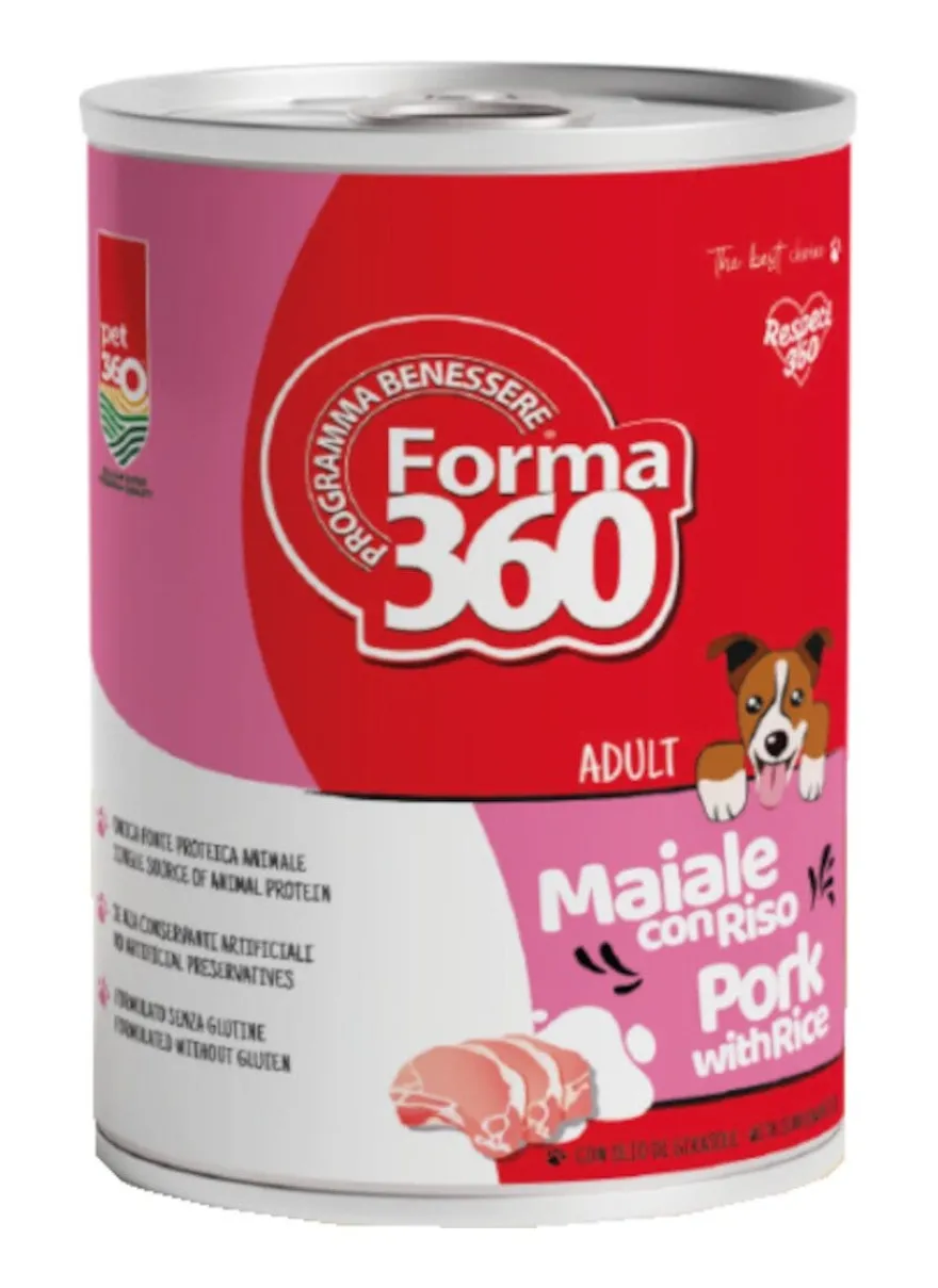 Pet360 Forma360 Cibo Umido Maiale E Riso Per Cani Adulti 400g