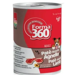 Pet360 Paté Ricco in Agnello Cibo Umido Per Cani Adulti Barattolo 400g