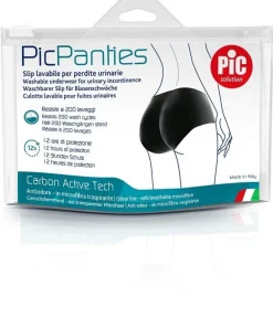 PicPanties Slip Lavabile per Perdite Urinarie Donna Livello 2 Nero Taglia XL