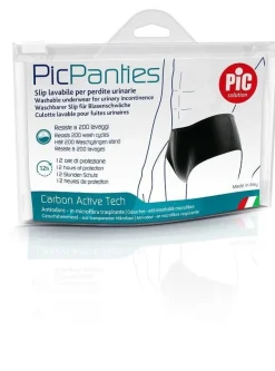 PicPanties Slip Lavabile per Perdite Urinarie Uomo Livello 2 Nero Taglia XXL