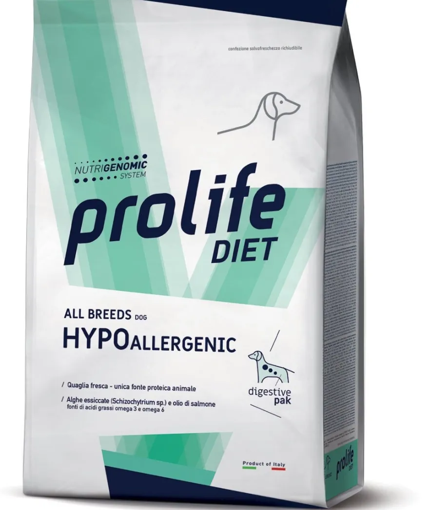 Prolife Dog Diet Hypoallergenic Quaglia Cibo Secco Per Cani All Breeds 8kg