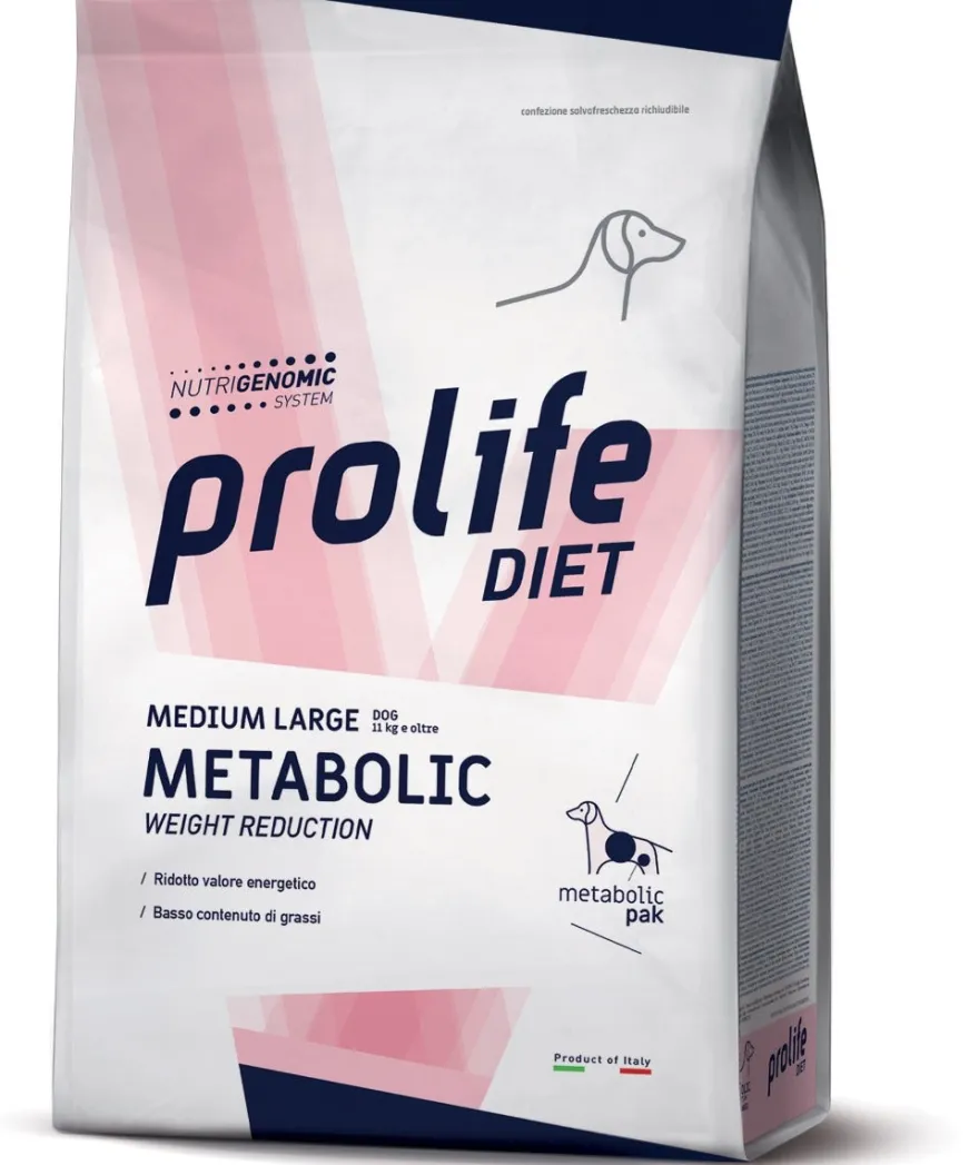 Prolife Dog Diet Metabolic Cibo Secco Per Cani Taglia Media/Grande Sacco 2kg