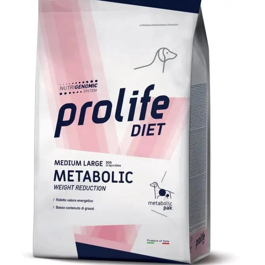 Prolife Dog Diet Metabolic Cibo Secco Per Cani Taglia Media/Grande Sacco 2kg