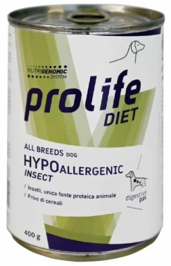 Prolife Dog Diet Wet Hypoallergenic Insect Cibo Umido Per Cani All Breeds Lattina 400g