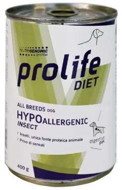 Prolife Dog Diet Wet Hypoallergenic Insect Cibo Umido Per Cani All Breeds Lattina 400g