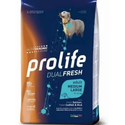 Prolife Dog Dual Fresh Adult Medium/Large Salmon Codfish & Rice 12Kg