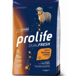 Prolife Dog Dual Fresh Adult Medium/Large Turkey Pork & Rice 2,5Kg