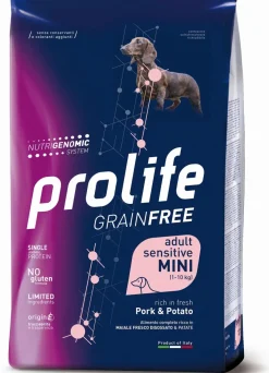 Prolife Dog Grain Free Sensitive Adult Pork & Potato Mini 7 kg